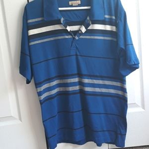 Striped blue collared t-shirt